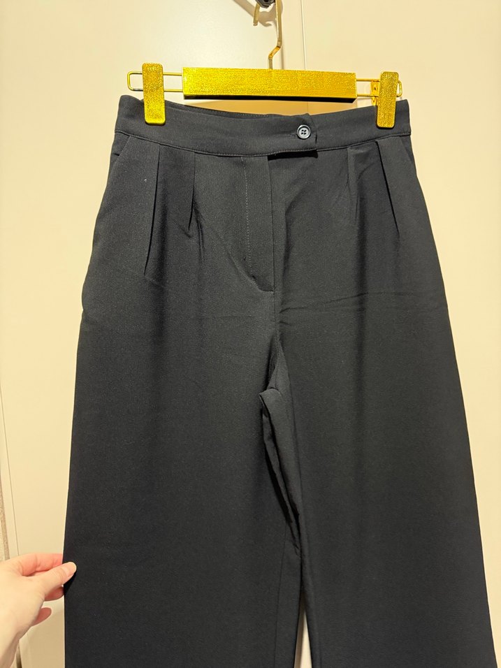 Siyah  Kumaş Kadın Pantolon - Görsel 5