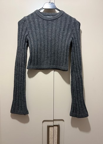 Bershka Gri Triko Kadın Kazak - Görsel 7