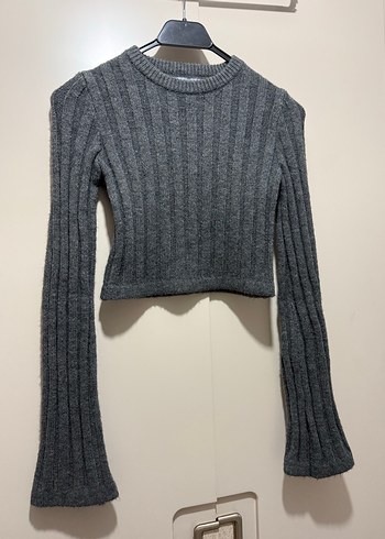 Bershka Gri Triko Kadın Kazak - Görsel 13