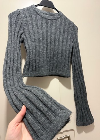 Bershka Gri Triko Kadın Kazak - Görsel 11