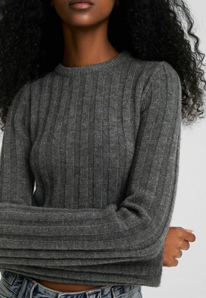 Bershka Gri Triko Kadın Kazak - Görsel 2