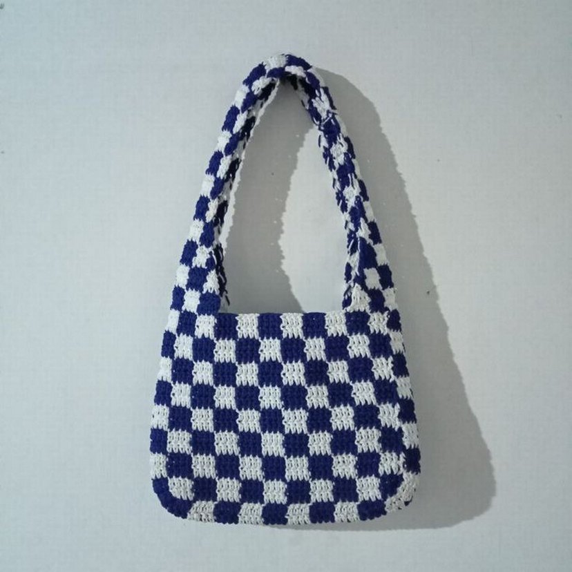 el örgüsü damalı vintage pinterest çanta - Görsel 2