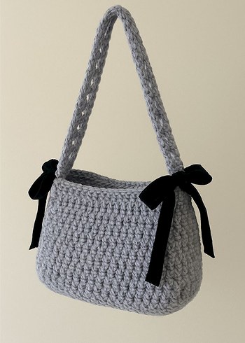 Bordo Örgü Kadın Çanta - Görsel 2