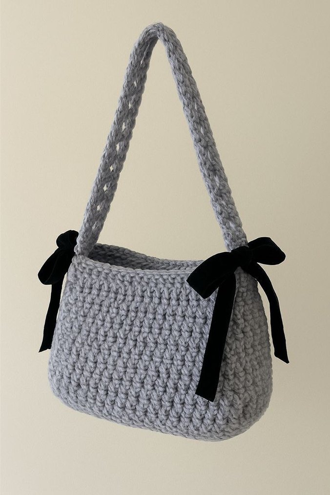 Bordo Örgü Kadın Çanta - Görsel 2