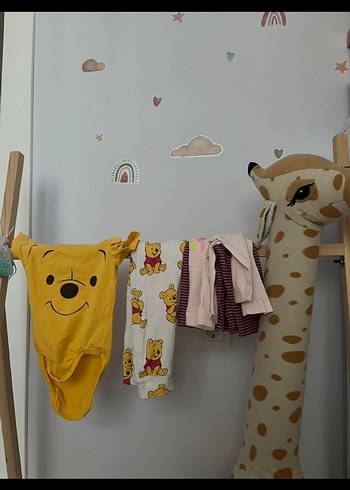 Sarı Winnie the Pooh Bebek Tulumu 3-6 ay h&m - Görsel 2