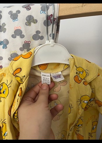 Sarı Tweety Desenli Çocuk pijama takımı 18-24 ay - Görsel 2