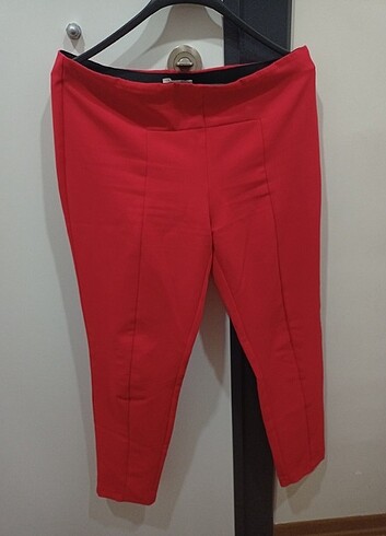 40 Beden kırmızı Renk Koton Kadın Örme Pantolon 