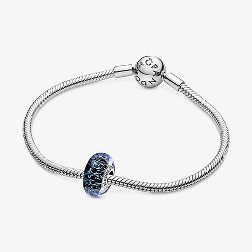 Pandora Pandora Dalgalı Koyu Mavi Murano Cam Okyanus Charm
