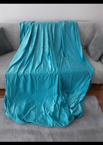 turkuaz mavi fon perde - Görsel 3