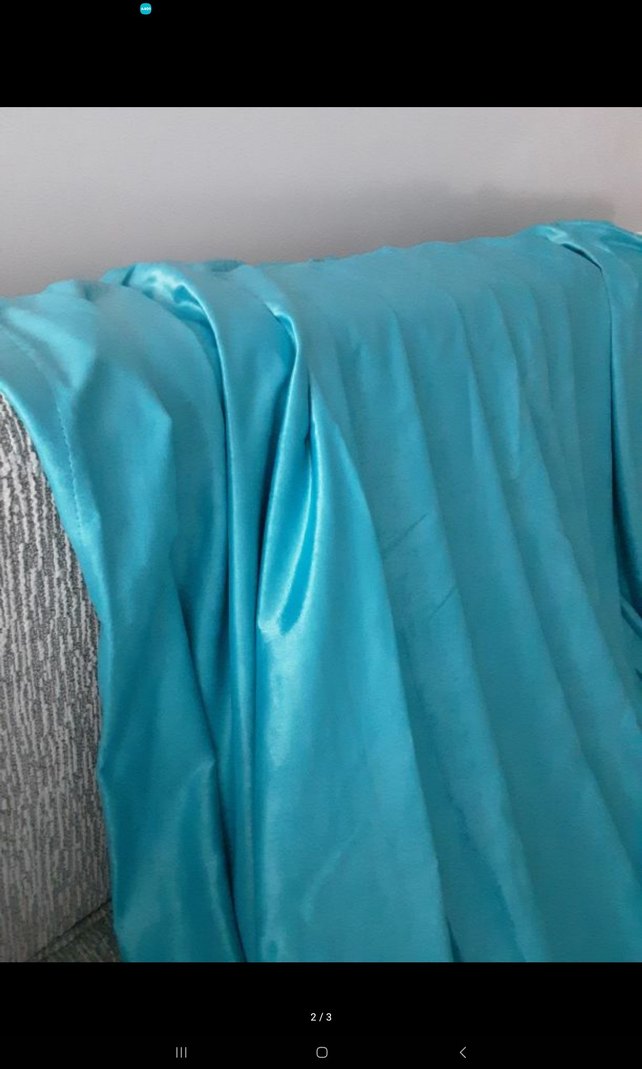 turkuaz mavi fon perde - Görsel 2