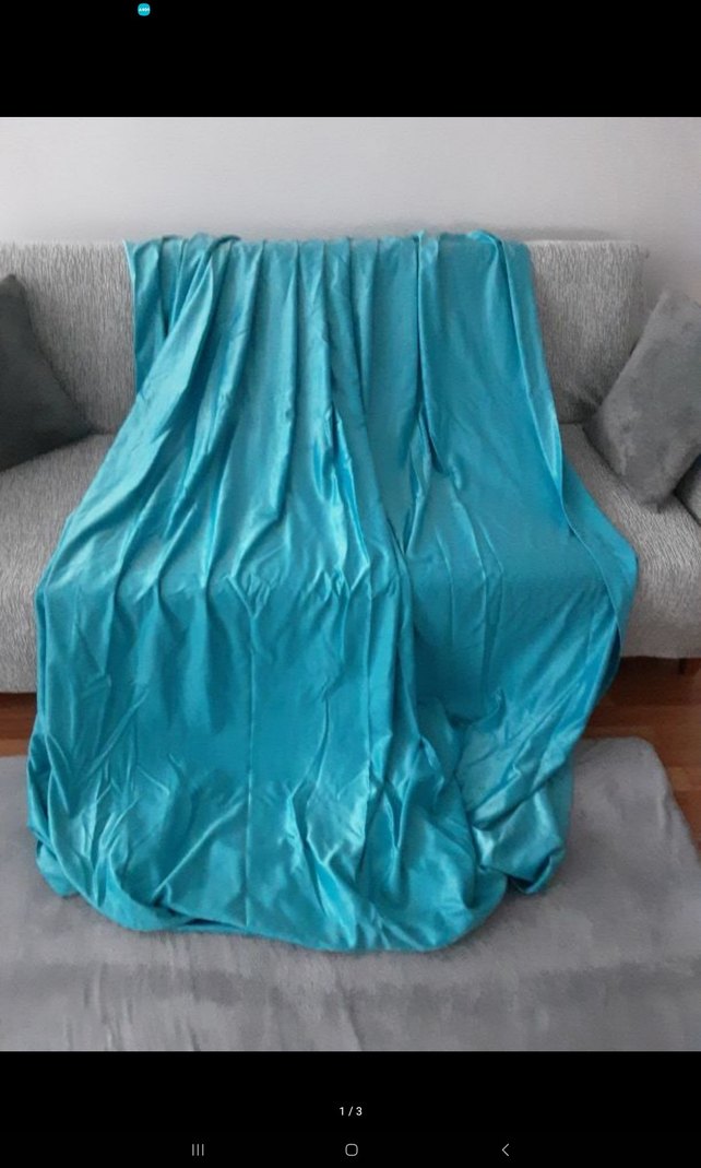 turkuaz mavi fon perde - Görsel 3