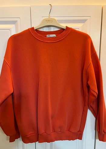 Zara Kırmızı Basic Kadın Sweatshirt