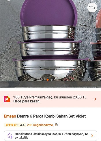 Emsan Kırmızı Kapaklı Paslanmaz Çelik Saklama Kabı Seti
