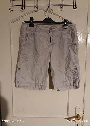 LCW Gri Keten Kemerli Şort(38) - Görsel 2
