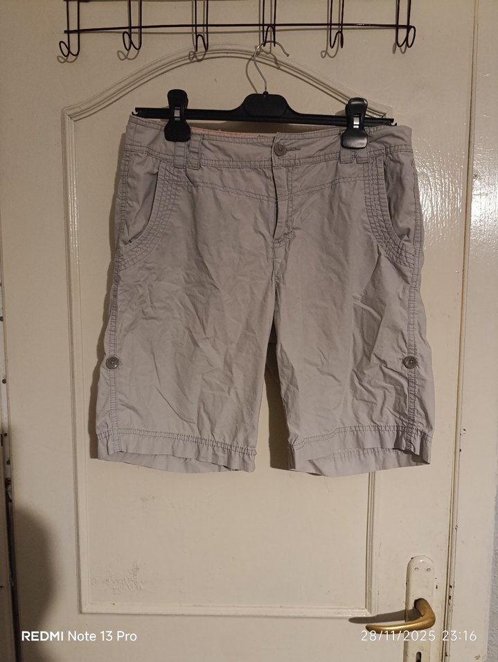 LCW Gri Keten Kemerli Şort(38) - Görsel 2