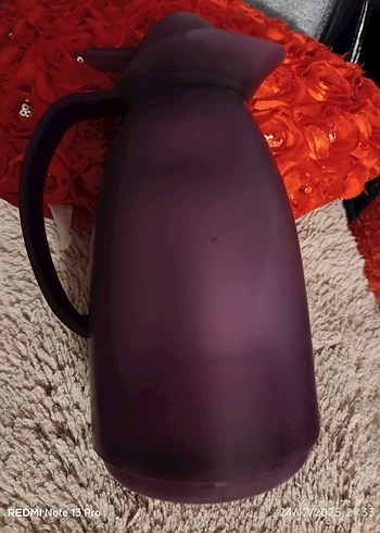 Koyu Mor Termoslu Çaydanlık - Görsel 5