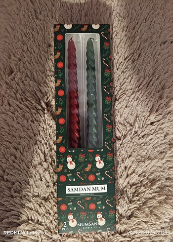 Çift Renkli Spiral Mum Seti - Görsel 2