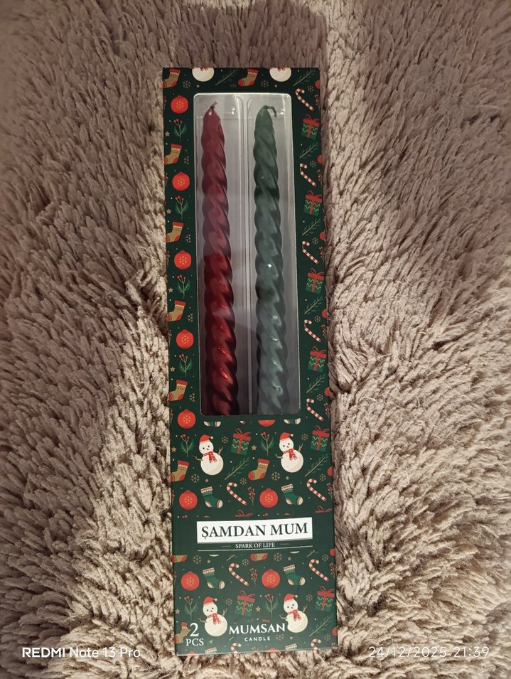 Çift Renkli Spiral Mum Seti - Görsel 2