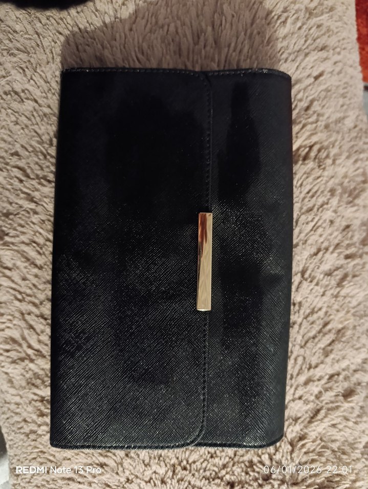 Klasik Siyah Deri  Kadın Portföy Çanta - Görsel 3