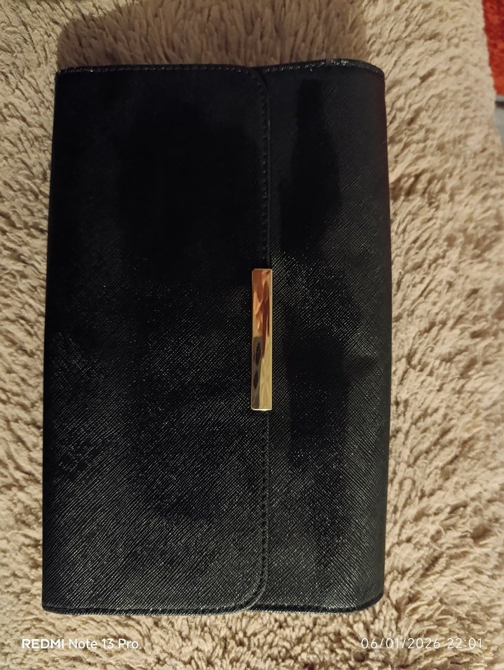 Klasik Siyah Deri  Kadın Portföy Çanta - Görsel 2