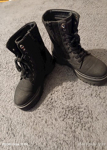 Siyah Kalın Topuklu Kadın Bot - Görsel 11