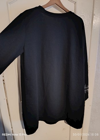 Siyah Uzun Kollu Baskılı Kadın Sweatshirt - Görsel 4