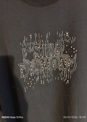 Siyah Uzun Kollu Baskılı Kadın Sweatshirt - Görsel 5