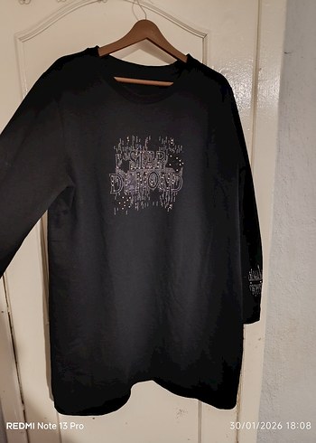 Siyah Uzun Kollu Baskılı Kadın Sweatshirt - Görsel 3