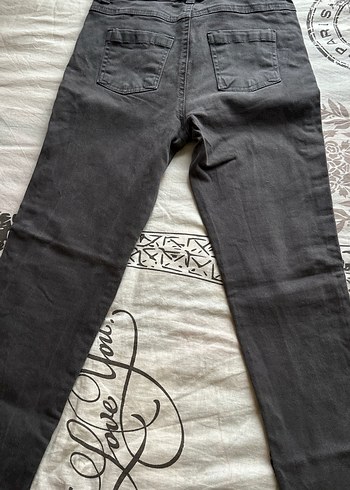 Kız Gri Denim dar Kesim Pantolon - Görsel 2