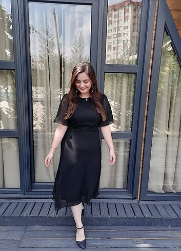 Trendyol & Milla Siyah şifon elbise