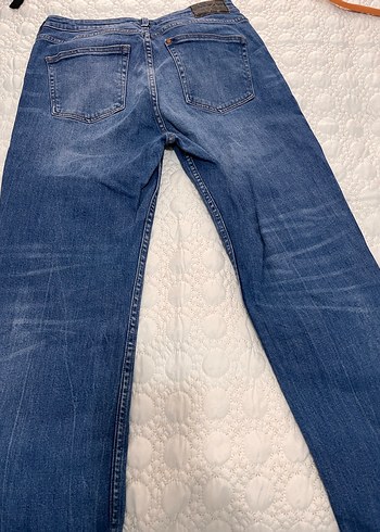 Kadın Mavi Midi Denim Kot Pantolon - Görsel 3