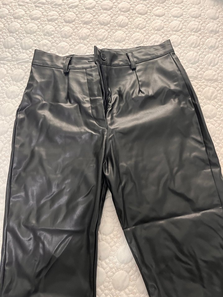 İspanyol paça deri pantolon - Görsel 2