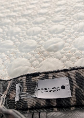 Kadın Leopar Desenli Suni Kürklü kot Pantolon - Görsel 2