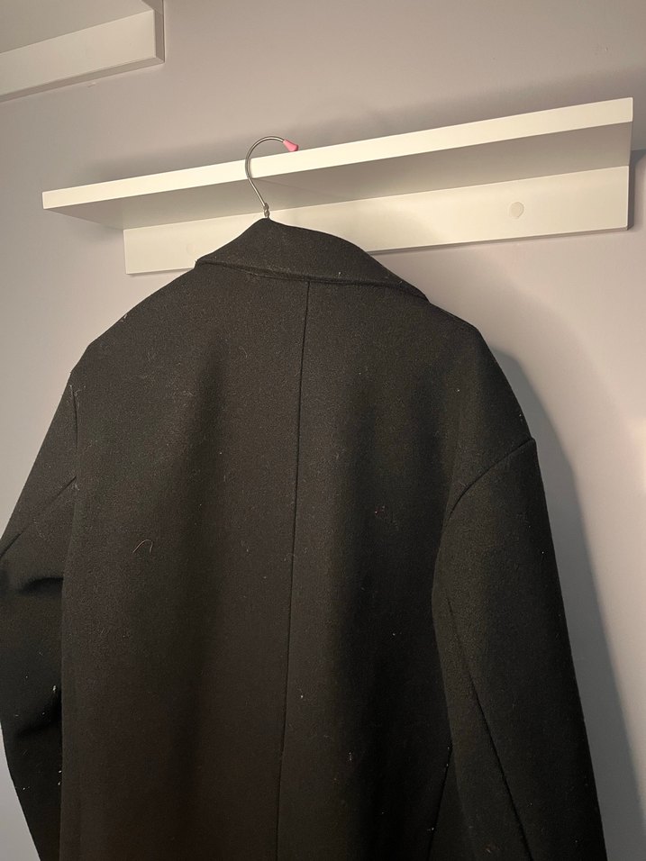 Siyah Düz Kesim Kaban - Görsel 3