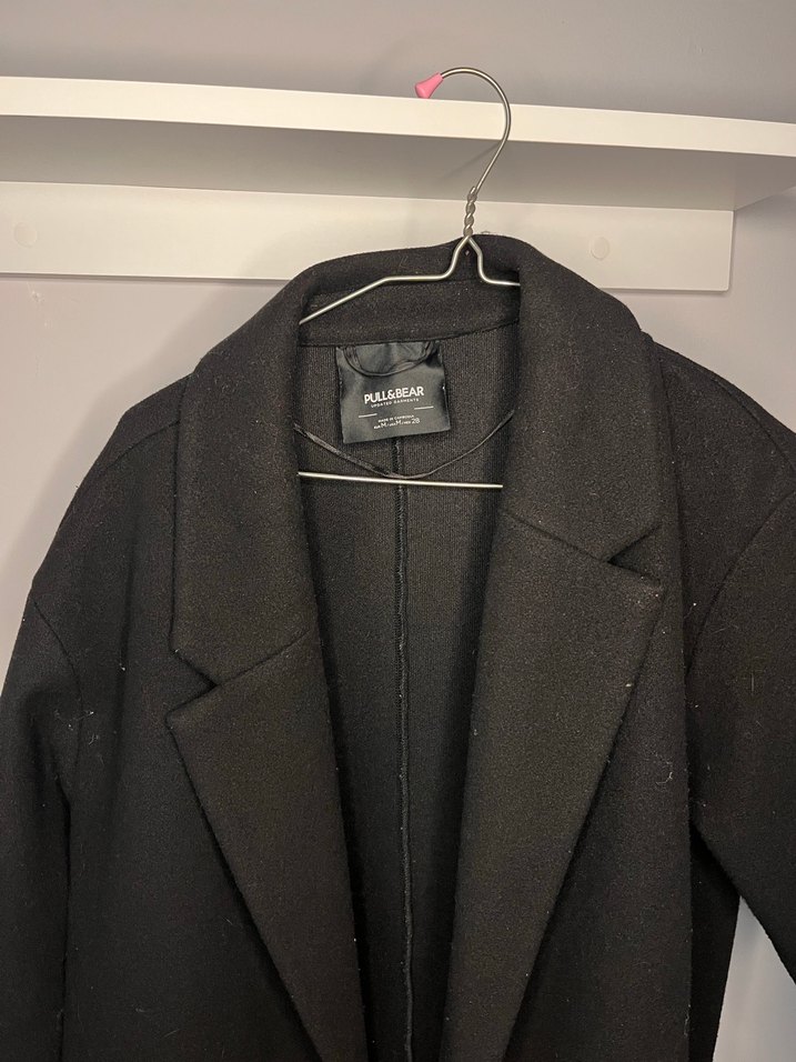 Siyah Düz Kesim Kaban - Görsel 2