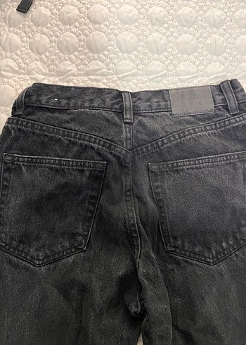 Gri Siyah Rahat Kesim Kadın Denim Pantolon - Görsel 3