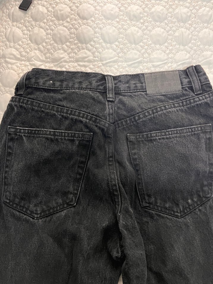 Gri Siyah Rahat Kesim Kadın Denim Pantolon - Görsel 3