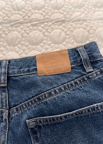 Mavi Rahat Kesim Kadın Midi Boy Kot Pantolon - Görsel 4