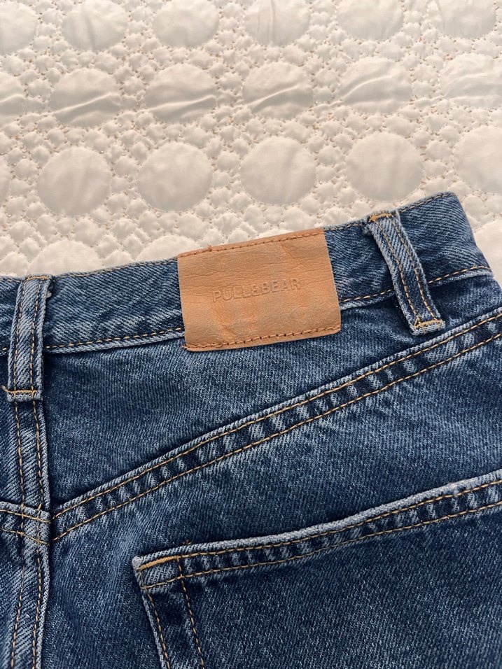 Mavi Rahat Kesim Kadın Midi Boy Kot Pantolon - Görsel 4