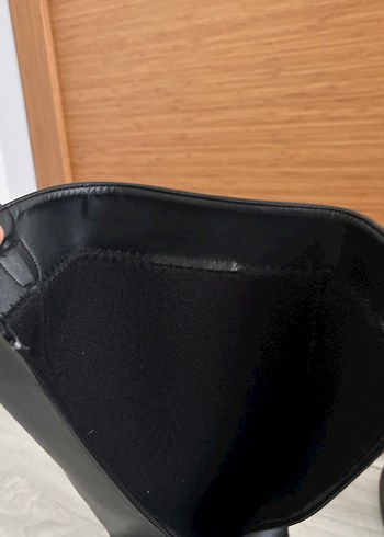 Siyah Deri Kadın Dizüstü Çizme - Görsel 4