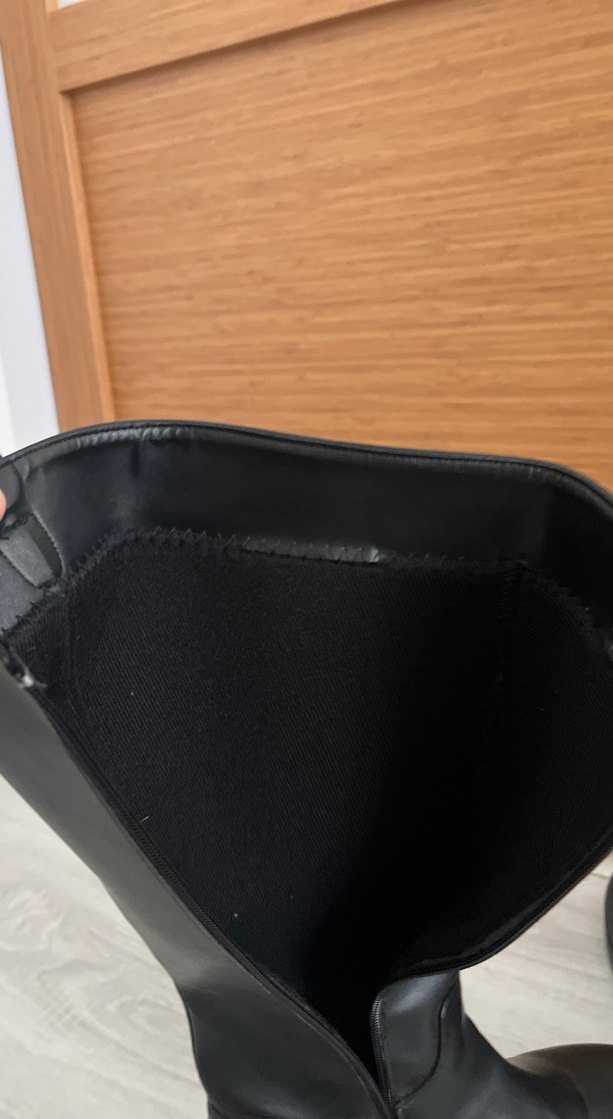 Siyah Deri Kadın Dizüstü Çizme - Görsel 4