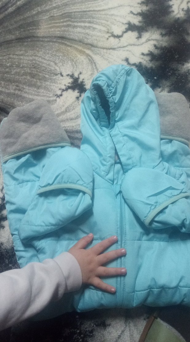 Mavi Bebek Kış Tulumu Fermuarlı Kapüşonlu - Görsel 3