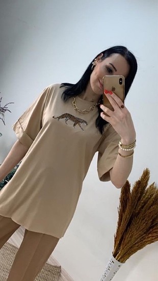Diğer Kaplan nakış tshirt