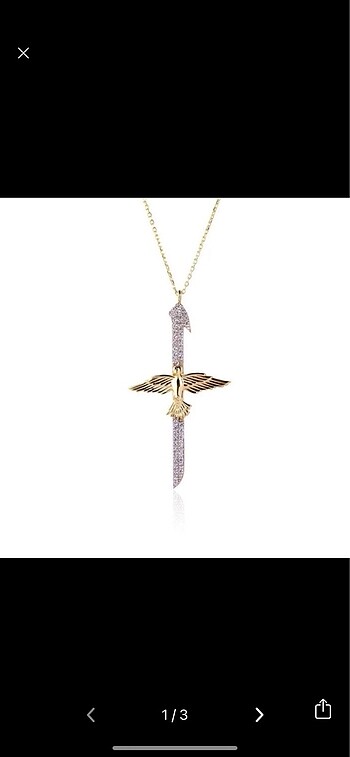 Tiffany&Co Gold Taşlı Elif Anka Kuşu Çelik Kolye