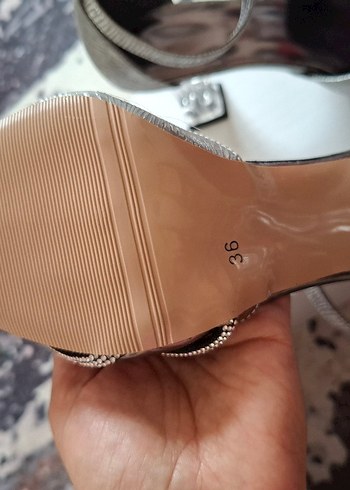 Diğer Diger Gri Yılan Desenli Stiletto Topuklu Ayakkabı