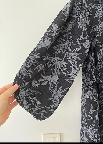 Zara Gri Kemerli Uzun Kollu Uzun Elbise