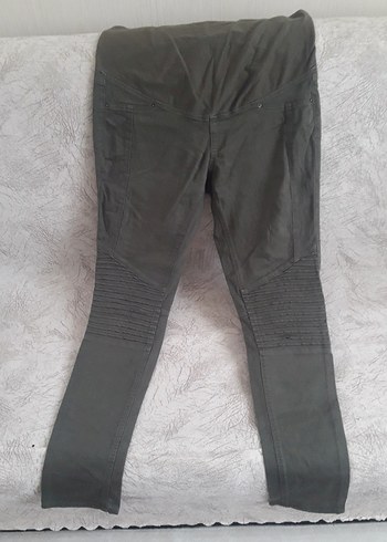 yesil Biker Tarzı Hamile Pantolonu
