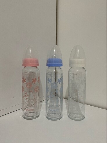 Bebedor Cam Biberon 240 ml - 3 Adet