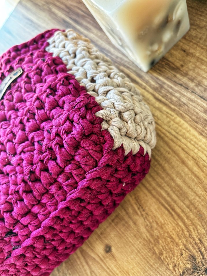 Bordo Örgü Bohem Kadın Çanta - Görsel 4