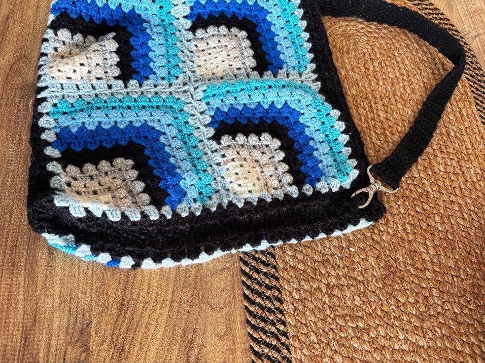 El Örgüsü Bohem Kadın Çanta heybe çanta - Görsel 2